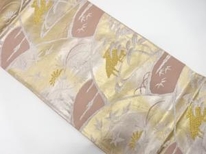 アンティーク　山並みに草花模様織り出し袋帯（材料）